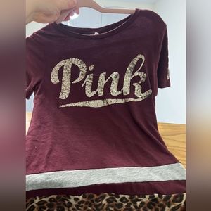 Victoria's Secret Pink Maroon & Cheetah tee 💋